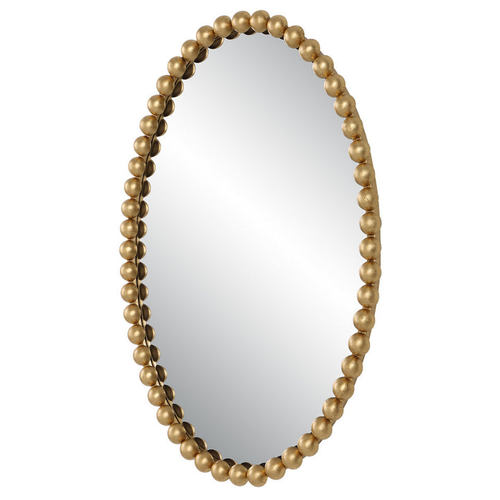 Embellished Pearl Oval Decorative Wall Mirror