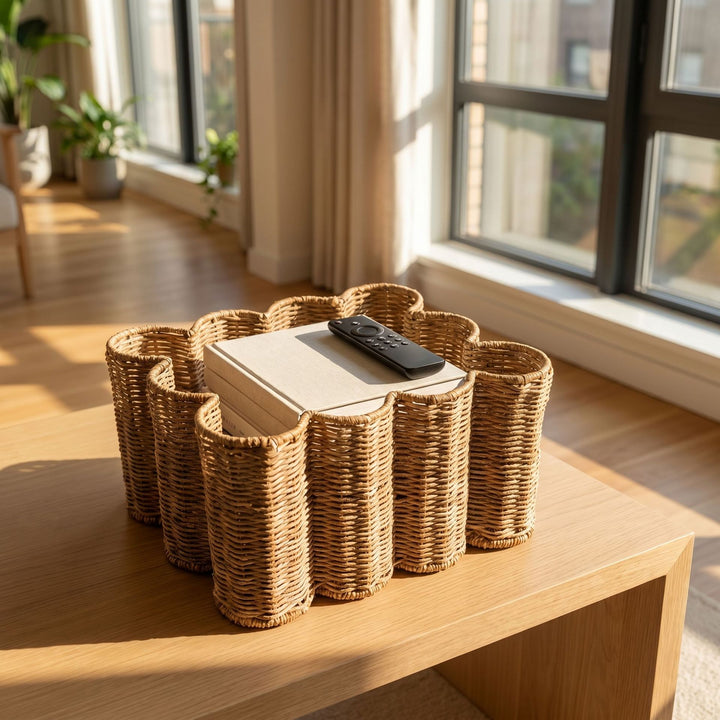 Decorative storage basket in flower design