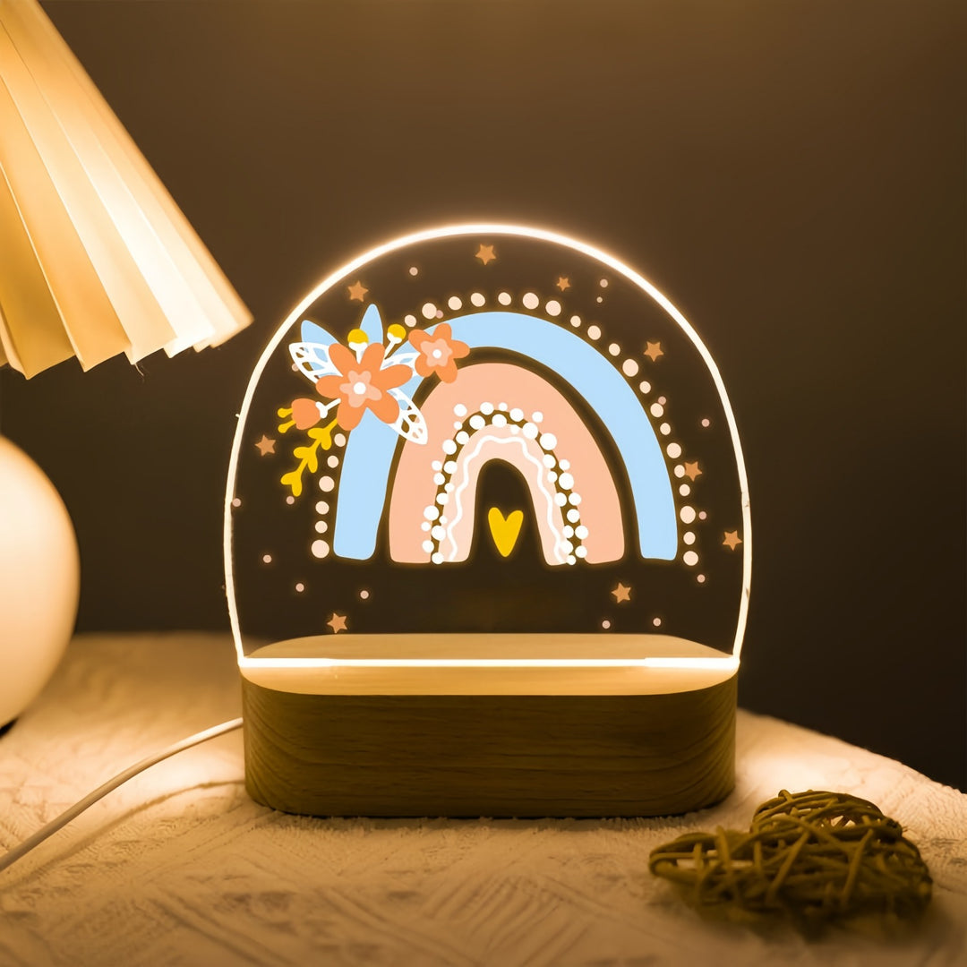 Acrylic LED Rainbow Flower Night Lamp