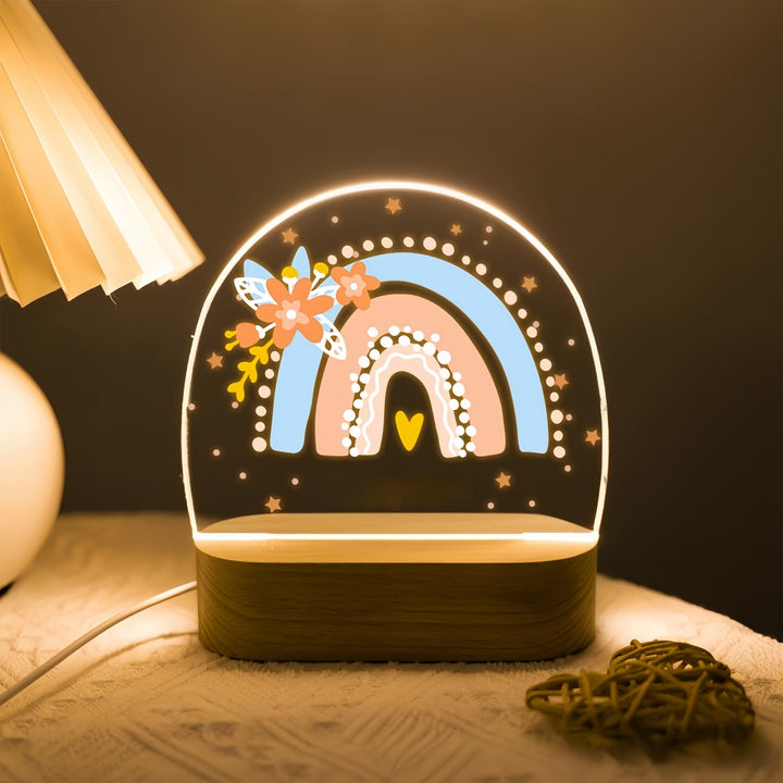 Acrylic LED Rainbow Flower Night Lamp