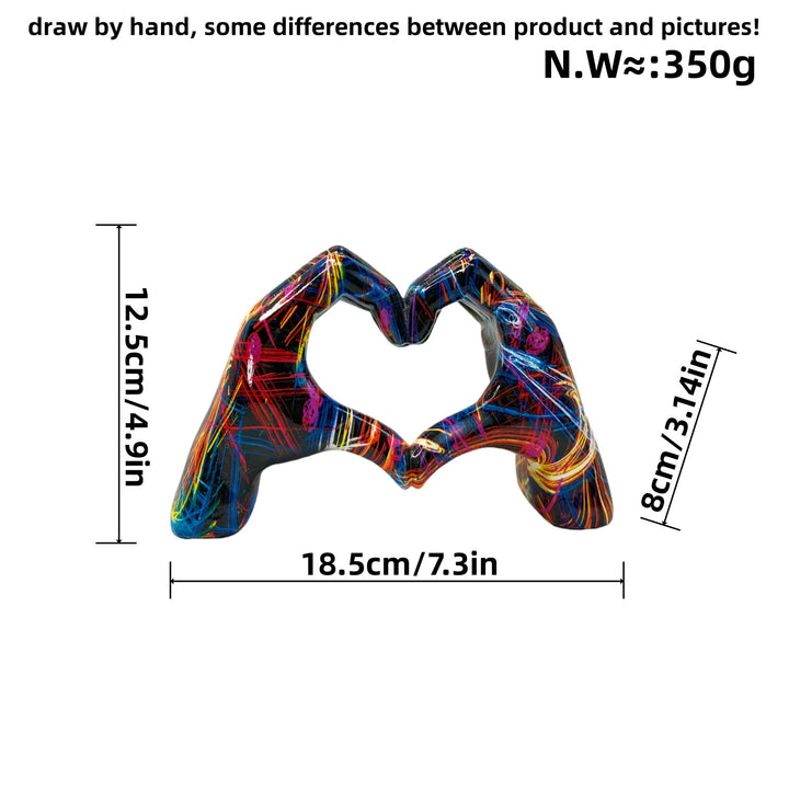 Stylish hand sculptures with colorful design