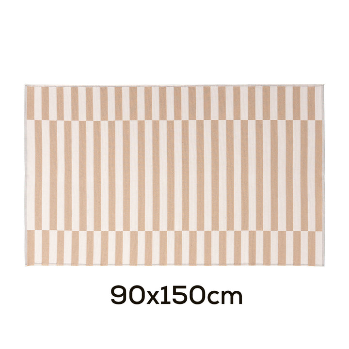 Modern flat-woven carpet runner with abstract geometric design