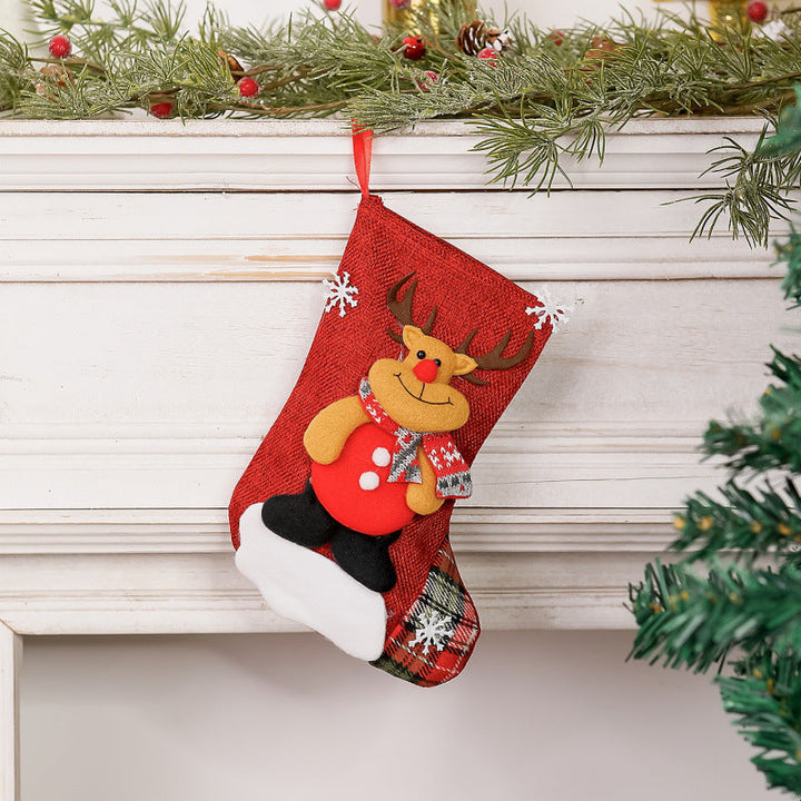 Christmas stocking with reindeer design