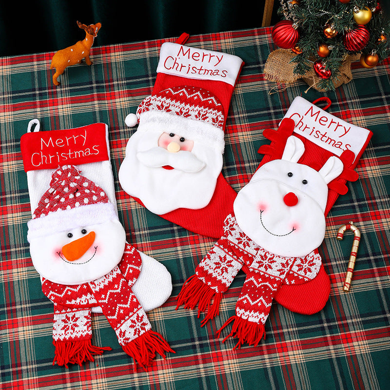 Christmas stocking with snowman motif
