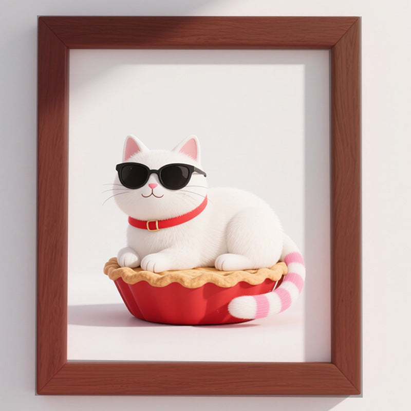 Playful Cat Illustration Frame