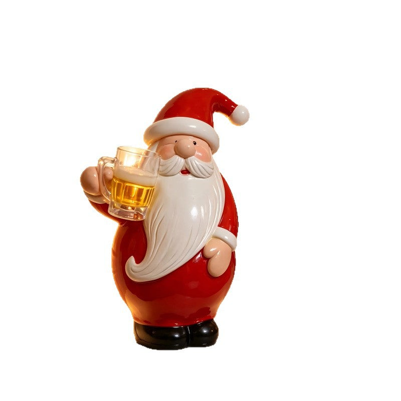 Decorative Santa Claus figure with beer mug