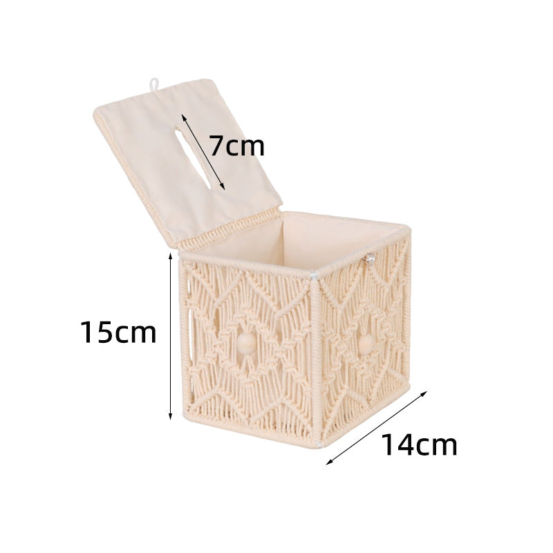 Macrame storage box