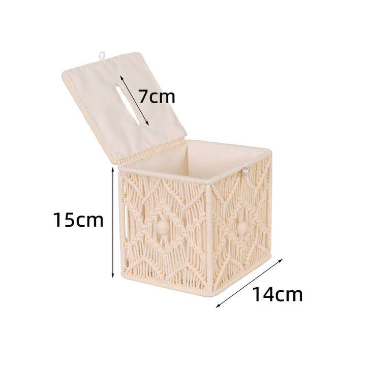 Macrame storage box