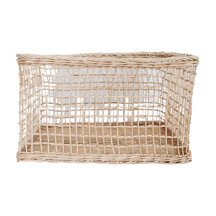 Storage basket with woven design