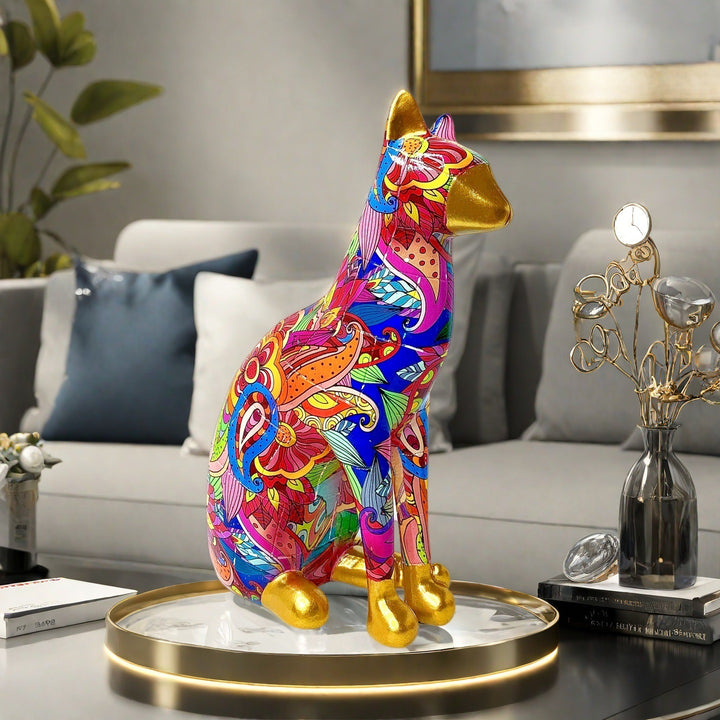Decorative cat statue in modern art style