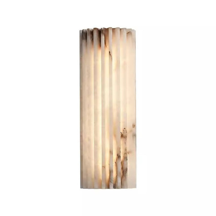 Vertical ribbed wall lamp with alabaster effect and LED
