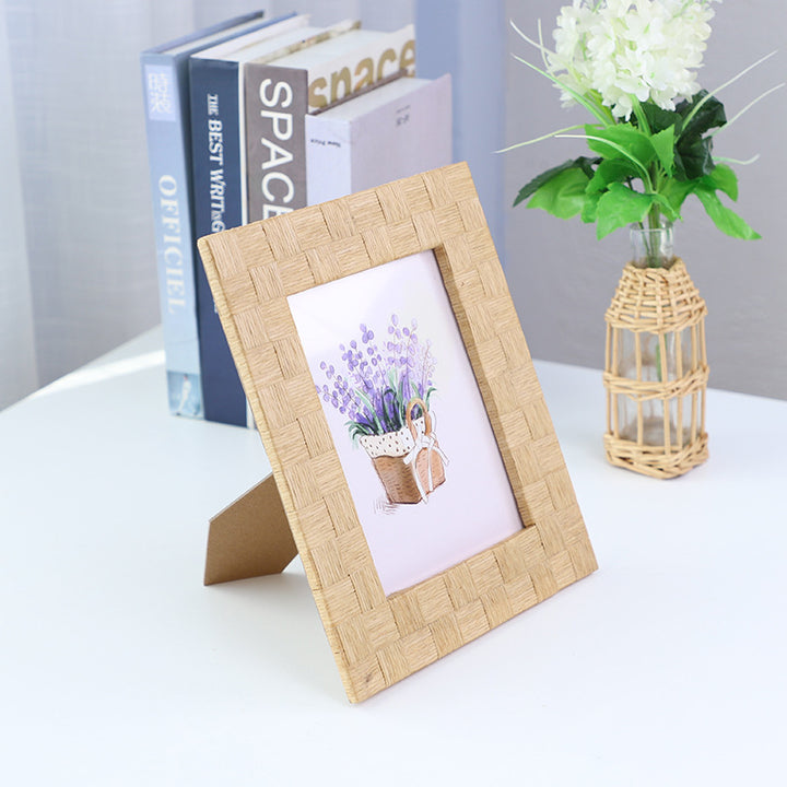 Rustic Frame Made of Woven Rattan