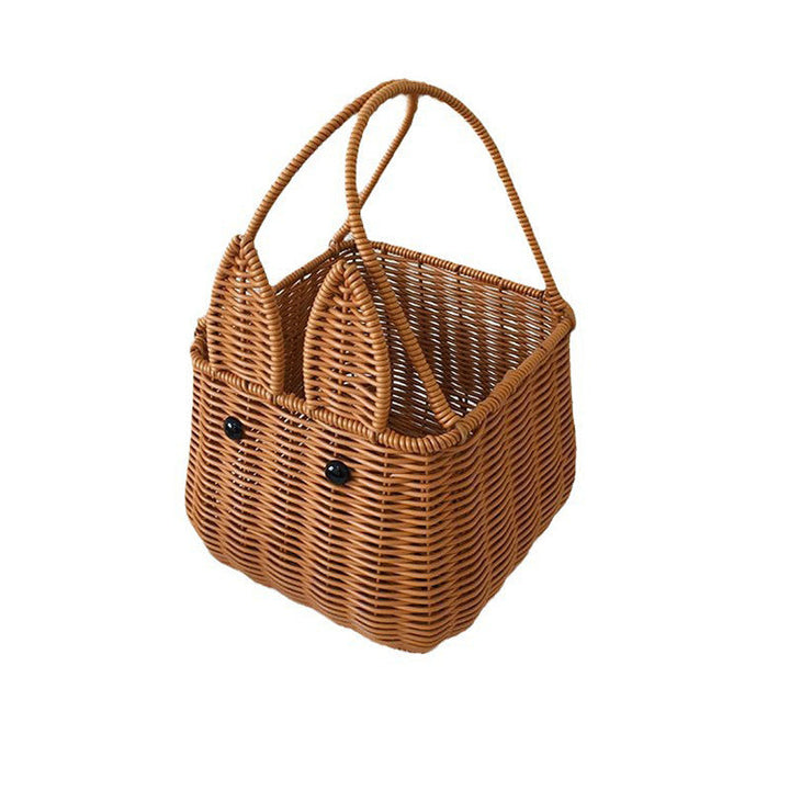 Cute Bunny-Shaped Woven Storage Basket