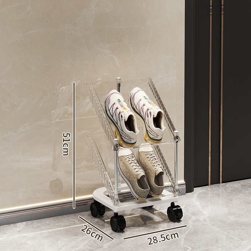 Shoe rack with transparent design