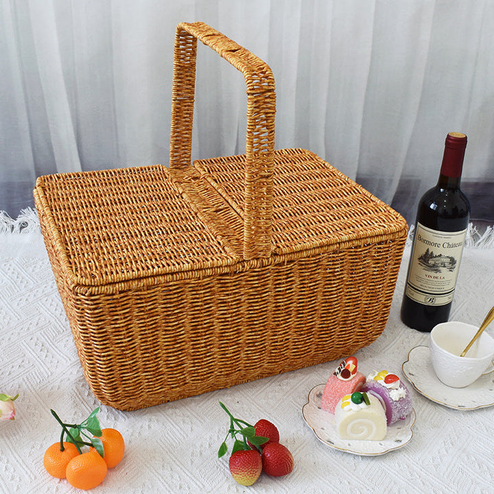 Handcrafted Natural Wicker Picnic Basket
