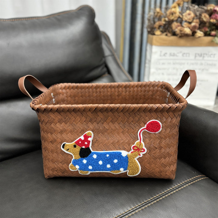 Woven storage basket