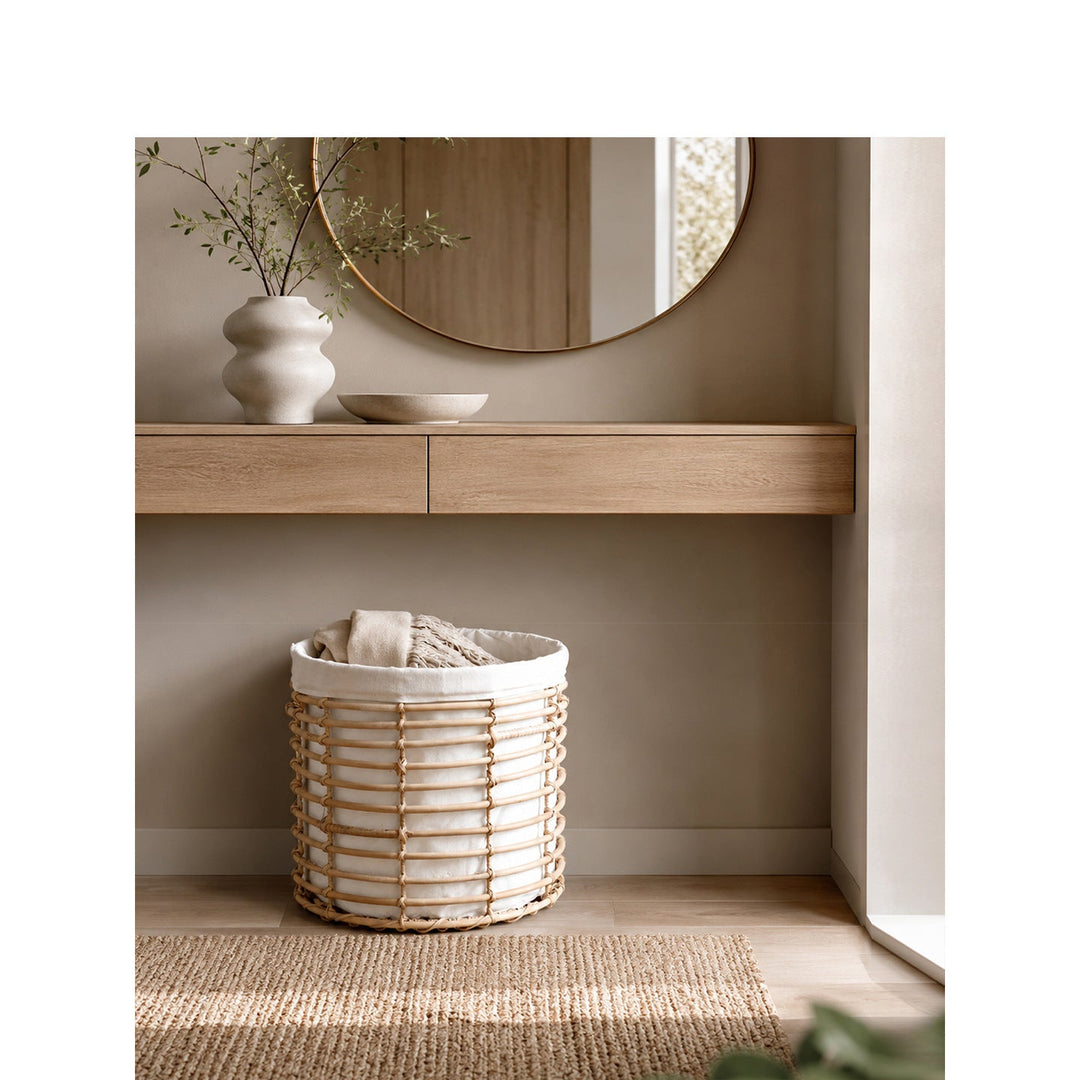 Basket with high-quality cotton inner bag