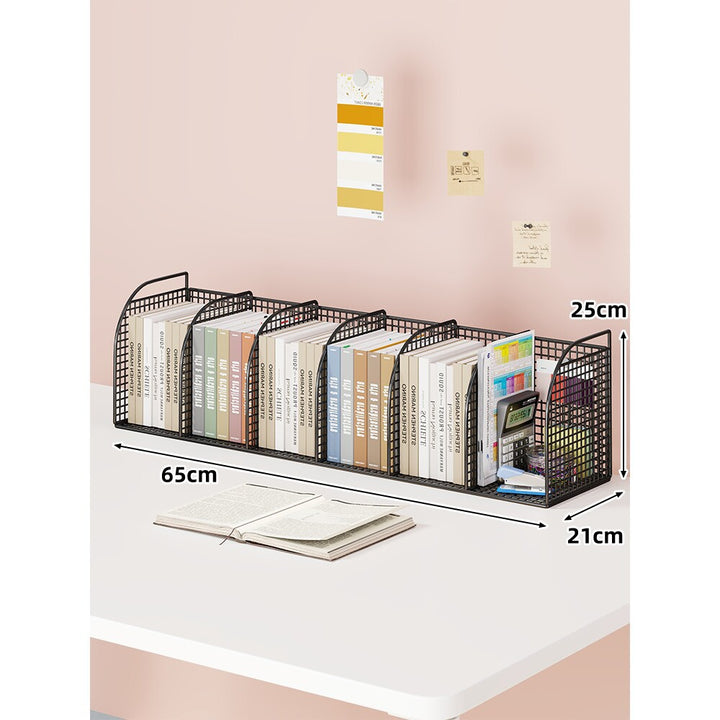 Metal Mesh Desktop File and Stationery Organizer with Triple Compartments