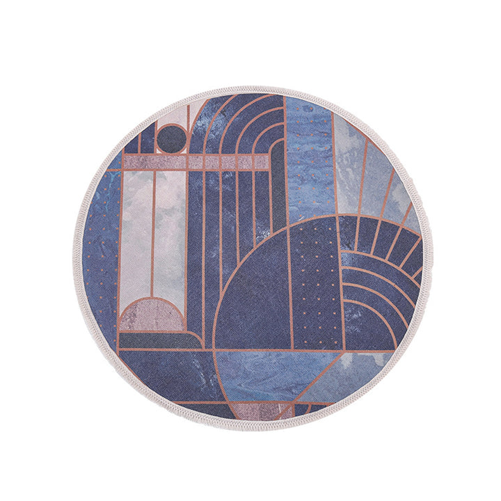 Round Decorative Living Room Carpet with Modern Geometric Pattern