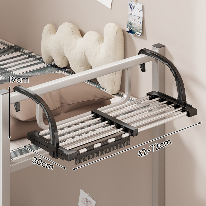 Expandable Over-Rail Telescopic Clothes Drying Rack with Multiple Stainless Steel Rods