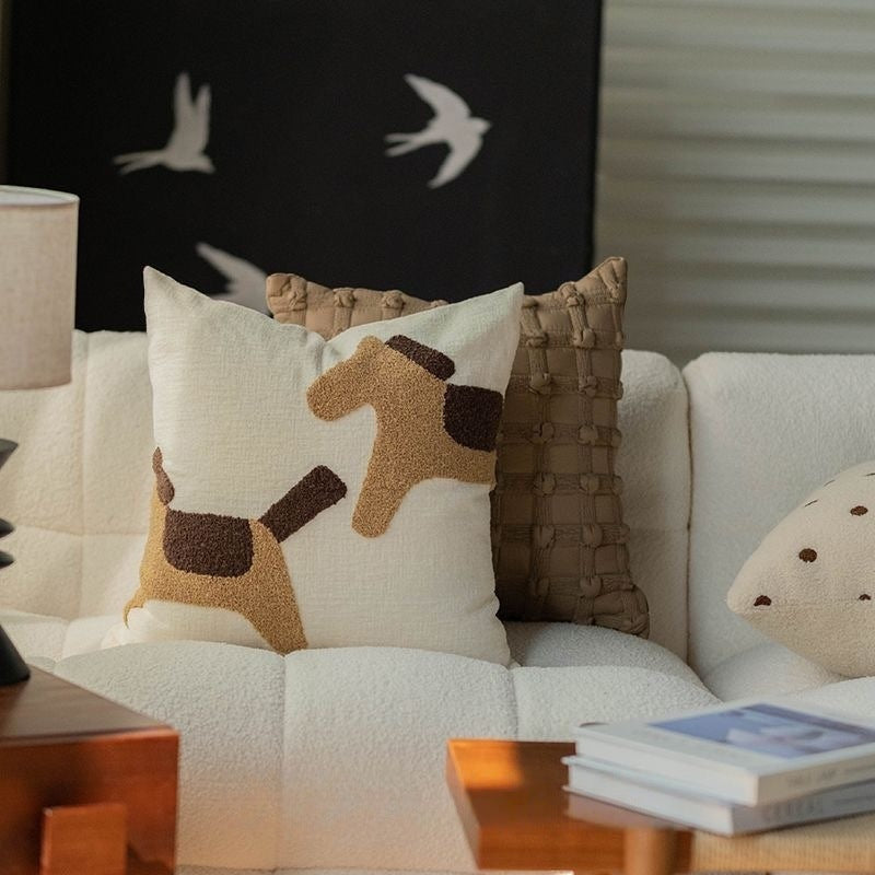 Decorative Dog Print Throw Pillow