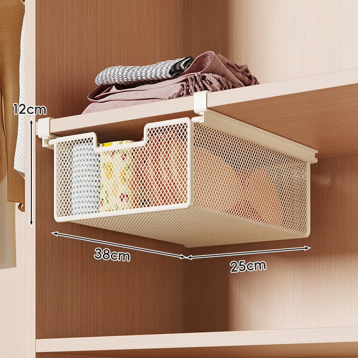 Under-Shelf Pull-Out Mesh Storage Basket