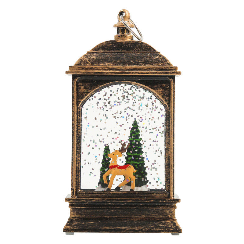 Nostalgic Snowman Lantern with Glitter Effects