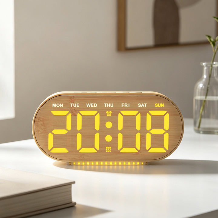 Digital Light Alarm Clock with Temperature Display