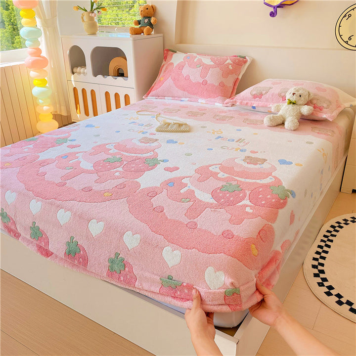 Soft Plush Cartoon-Themed Bedspread