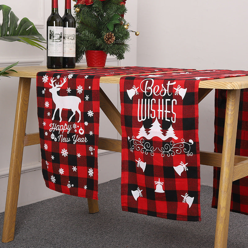 Festive table runner with Christmas motif