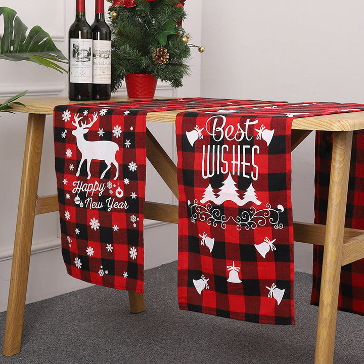 Festive table runner with Christmas motif