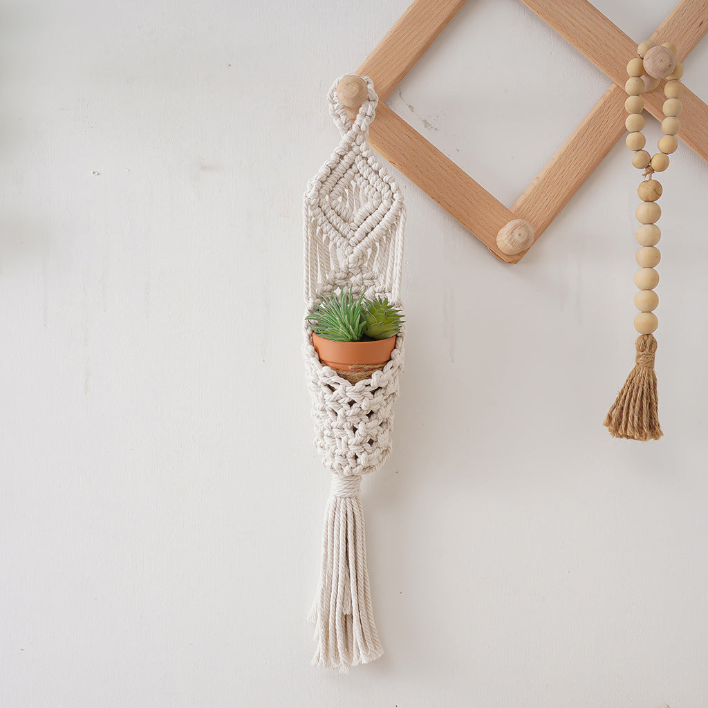 Macramé Plant Holder with Decorative Hanging Design