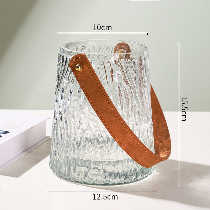 Decorative Textured Glass Ice Bucket