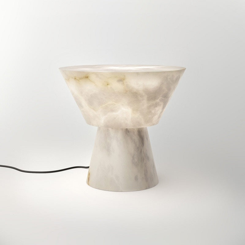 Sculptural Marble Accent Table Lamp