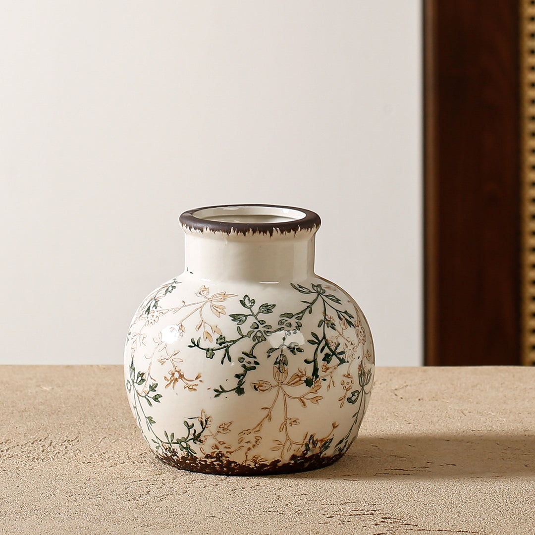 Elegant and artistically decorated ceramic vase