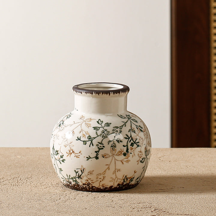 Elegant and artistically decorated ceramic vase