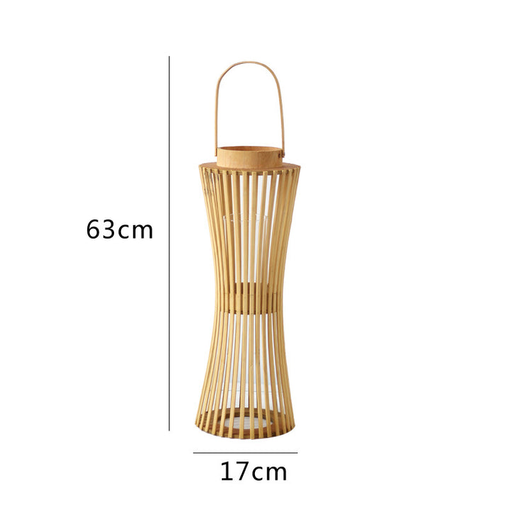Elegant lantern made of woven wood