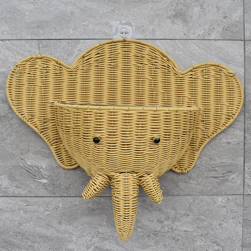 Decorative Elephant-Shaped Wall Basket