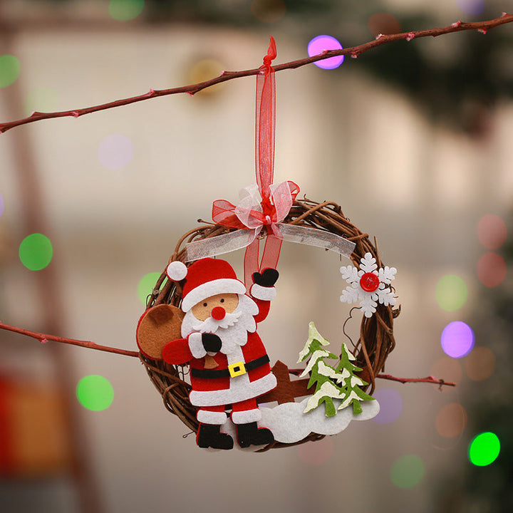 Decorative Christmas wreath with reindeer motif