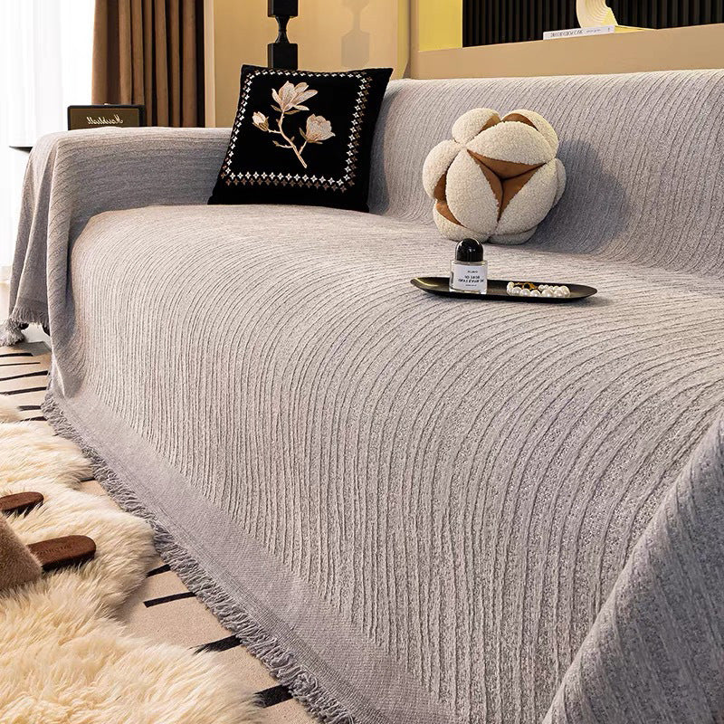 Textured Knit Sofa Throw Cover