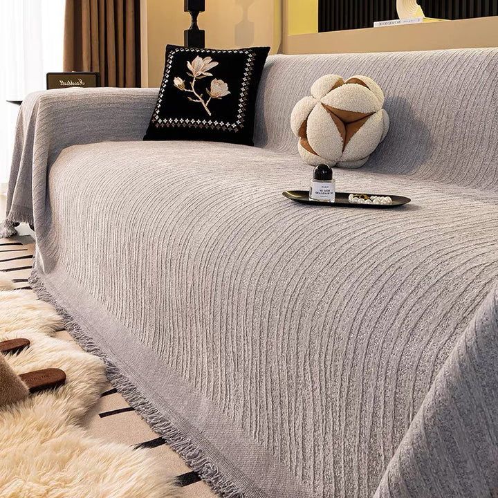 Textured Knit Sofa Throw Cover