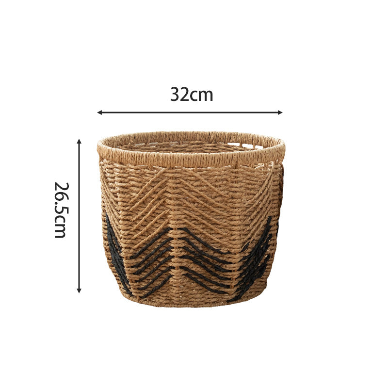 Modern storage basket with geometric design