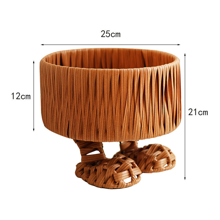 Handcrafted natural material storage basket