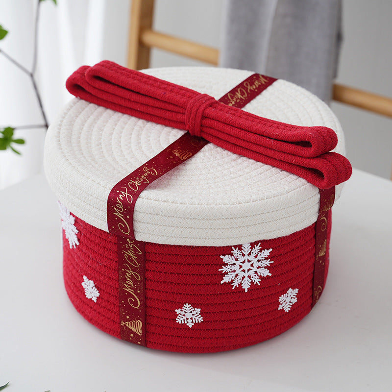 Decorative storage basket with Christmas motif