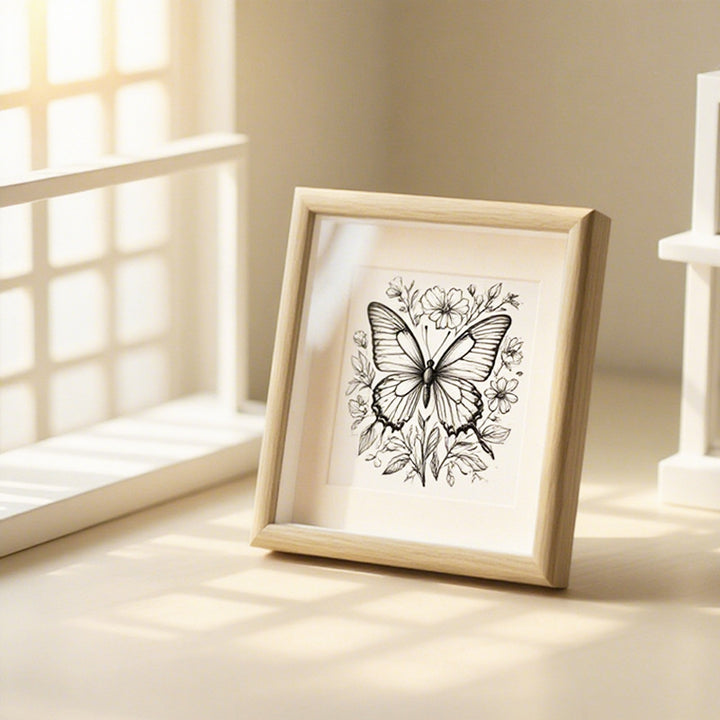 Elegant Butterfly Illustration Art Frame