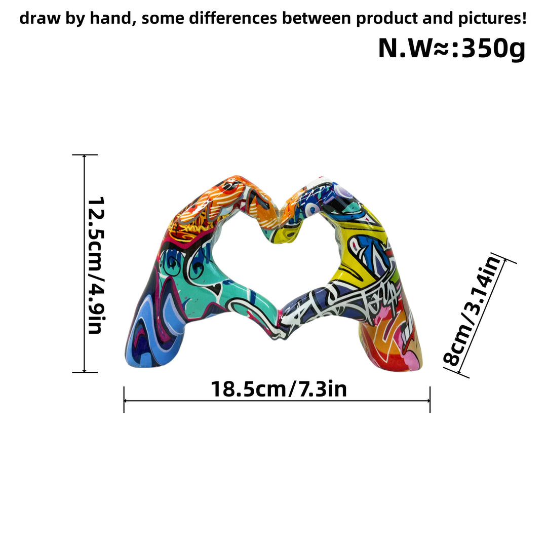 Stylish hand sculptures with colorful design