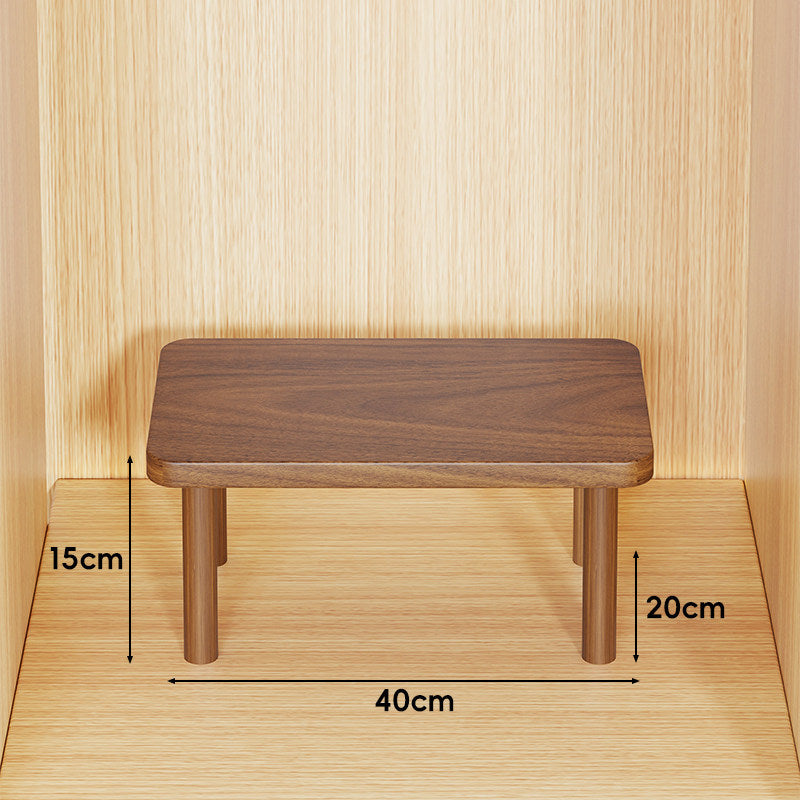 Height-Adjustable Rectangular Wooden Riser Table with Detachable Round Legs