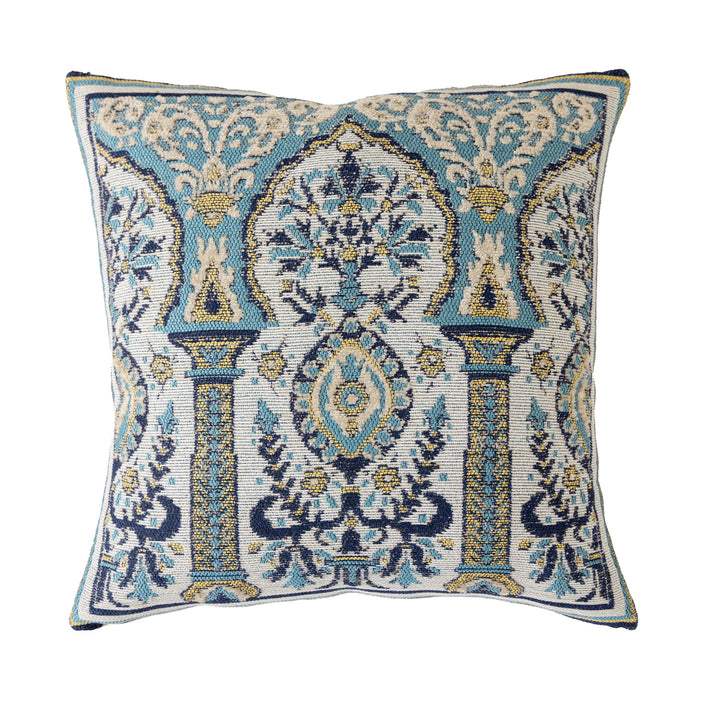 Decorative cushion cover made of jacquard with floral pattern