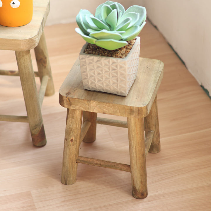 Handcrafted wooden stool