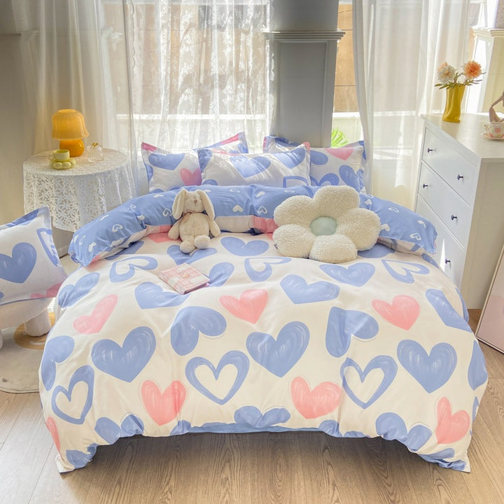 Playful Floral Cartoon Duvet Cover Set